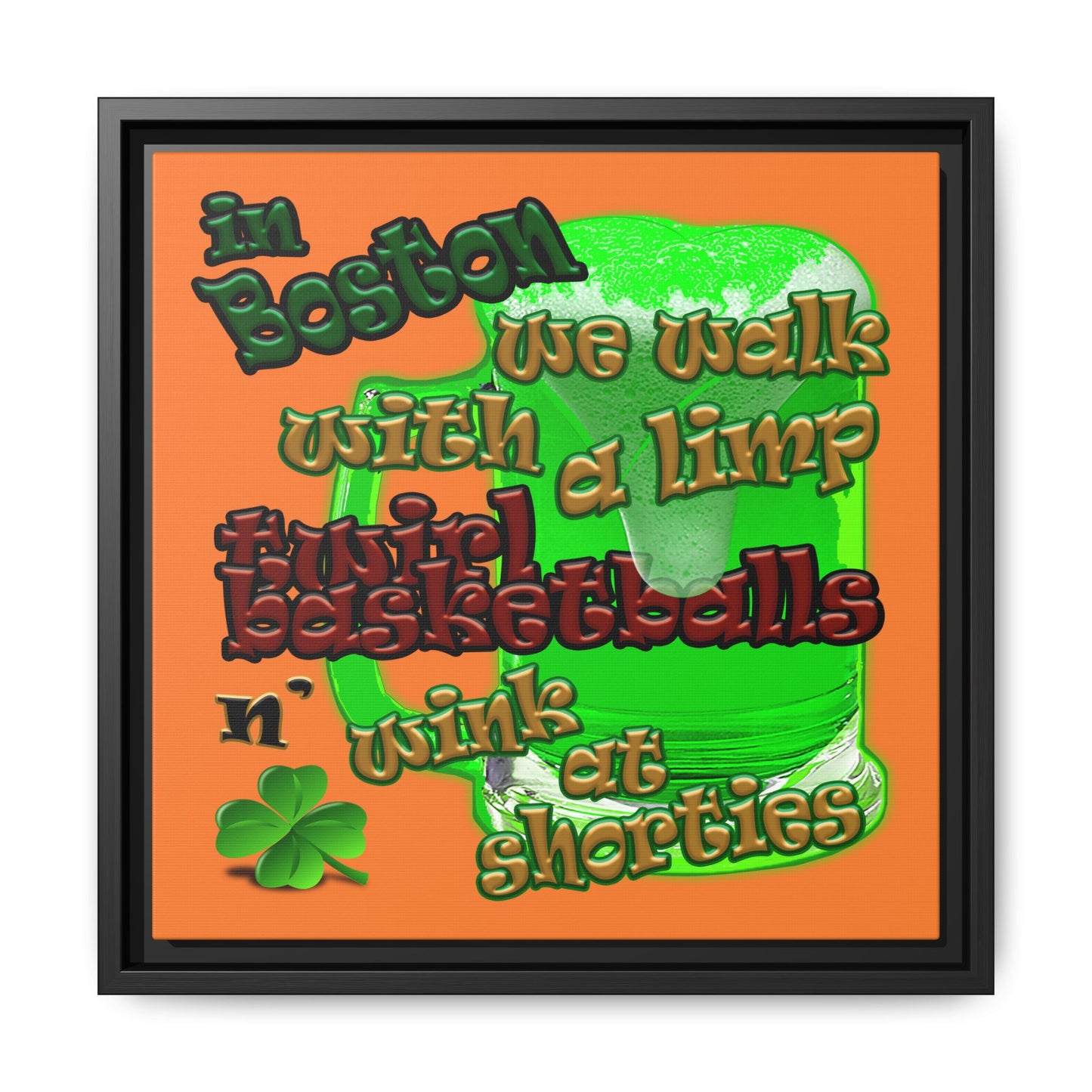 celtics logo - framed canvas art (crusta)