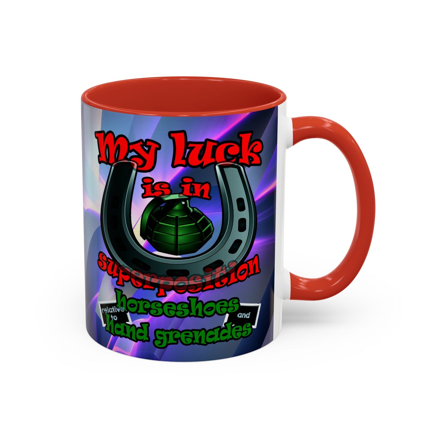 my luck - Accent Mug (grey-pink wave)