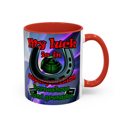 my luck - Accent Mug (grey-pink wave)
