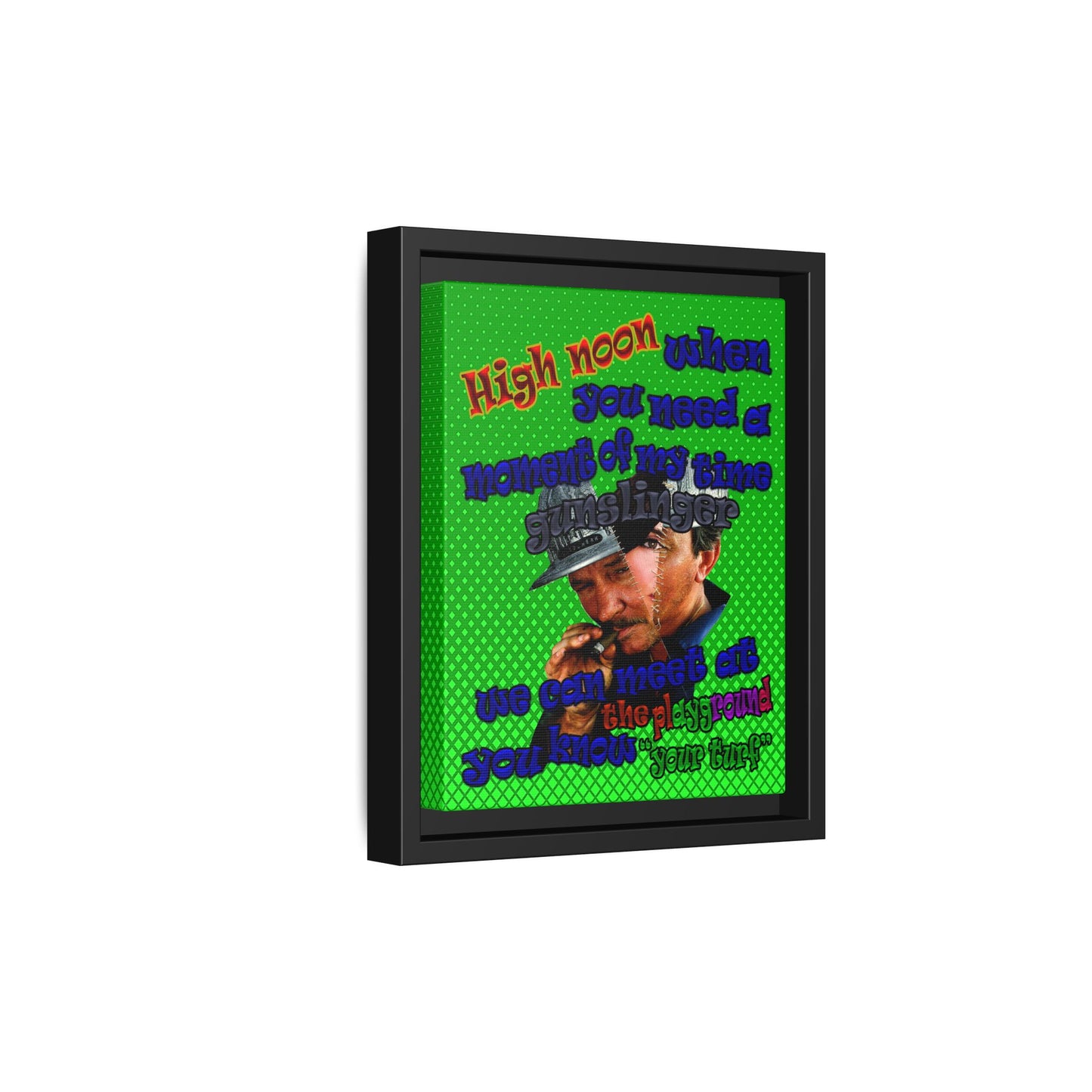 high noon - framed canvas art (logo green)