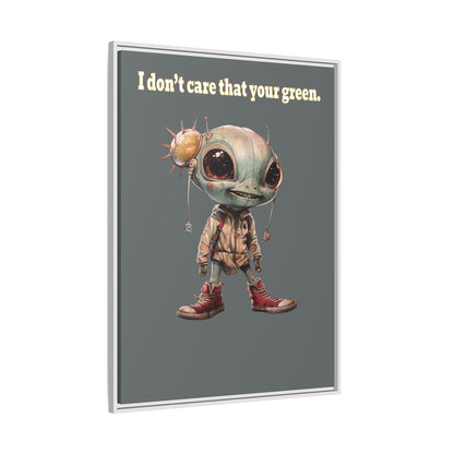 I don't care that your green - framed canvas art (dark grey)