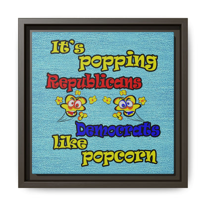 popping like popcorn - framed canvas art (faded dark blue)