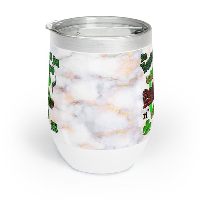 celtics logo - Chill Wine Tumbler (white marble)