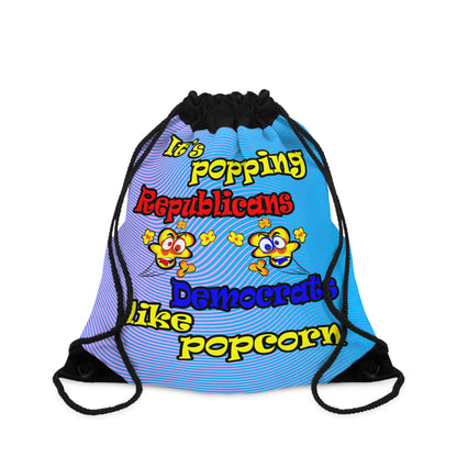 popping like popcorn - Drawstring Bag (light blue-purple wave)
