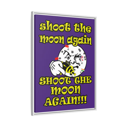 shoot the moon again - framed canvas art (purple)