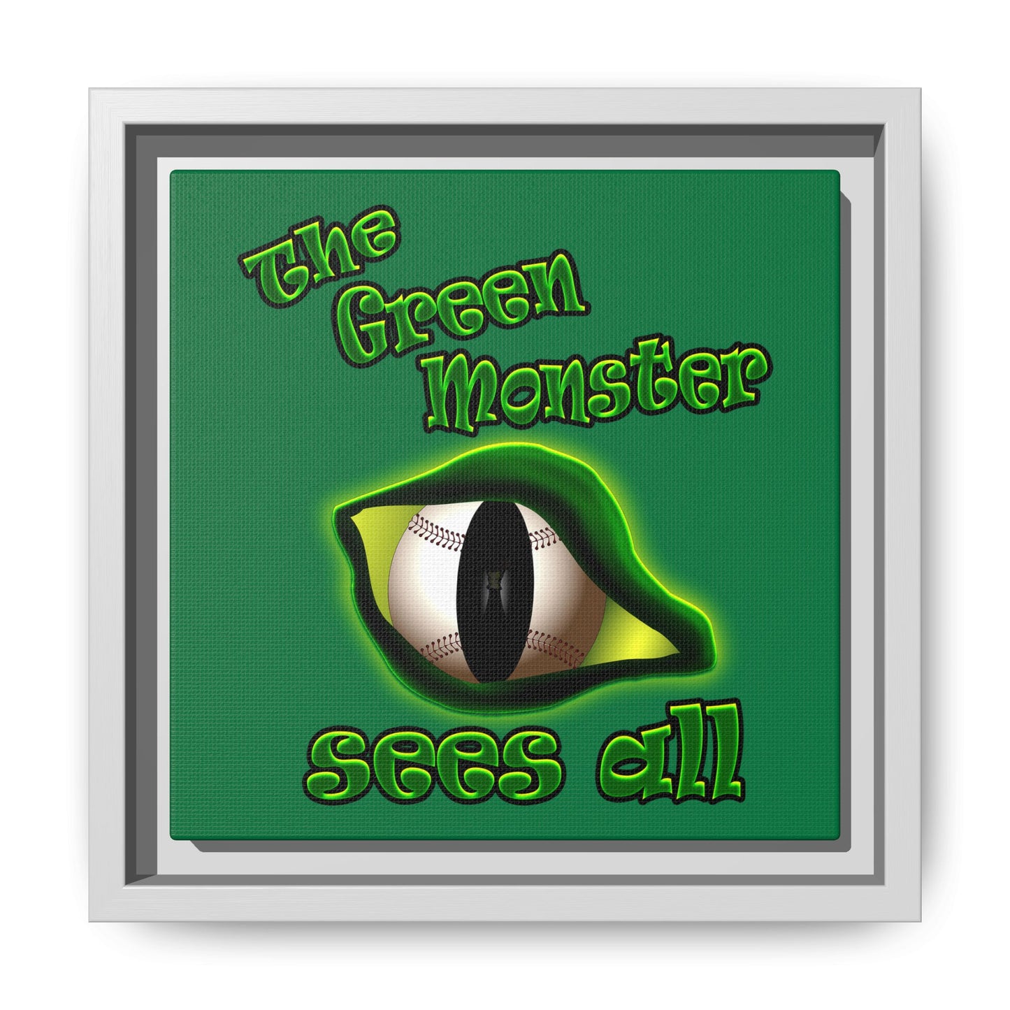 green monster - framed canvas art (dark green)