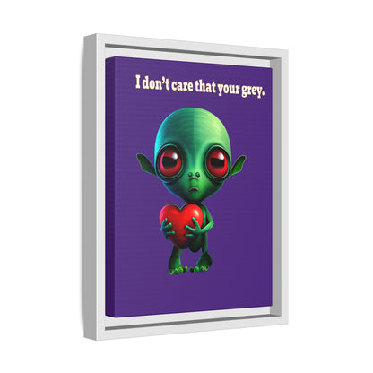 I don't care that your grey - framed canvas art (purple)