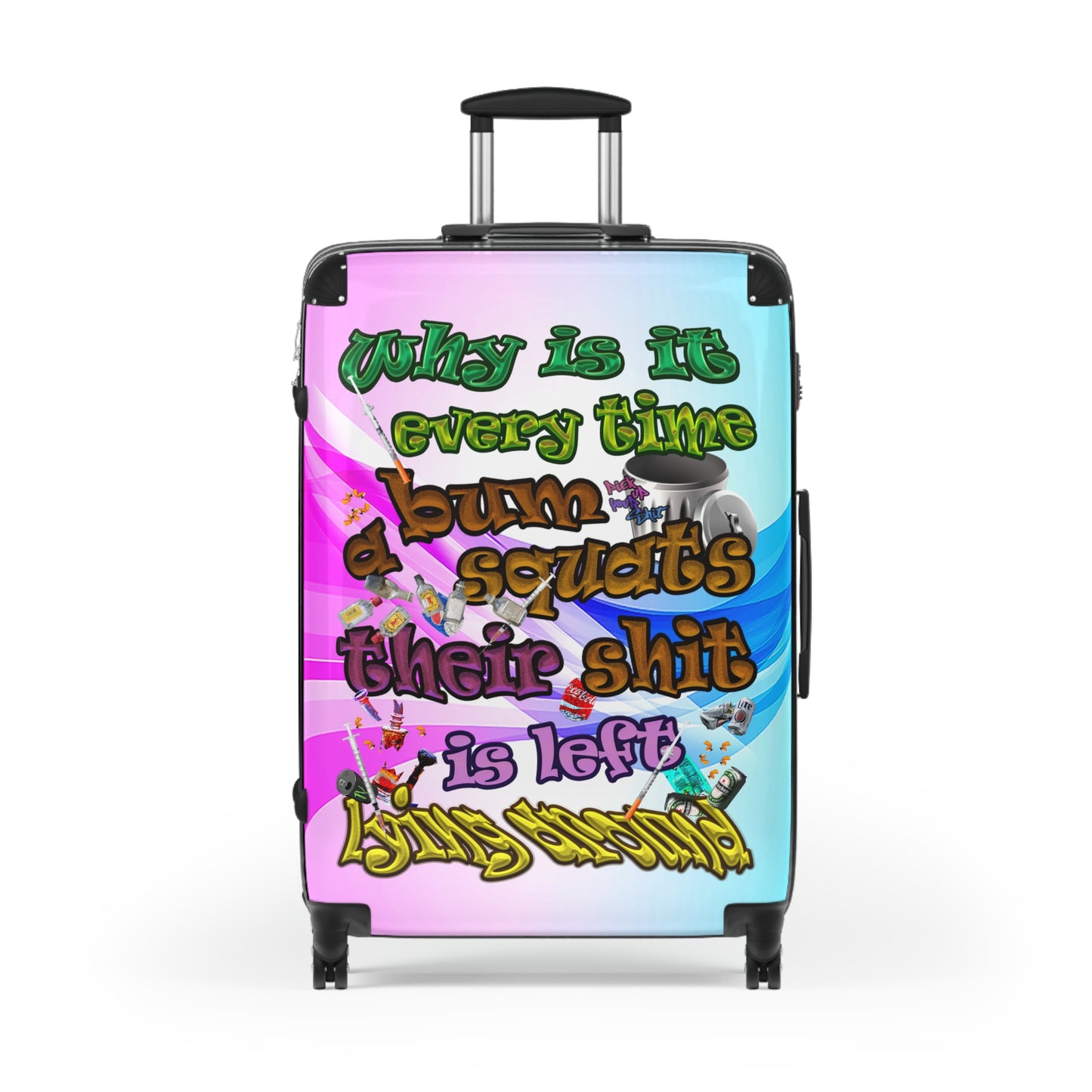 the bum's shit - Suitcase (light blue-pink wave)