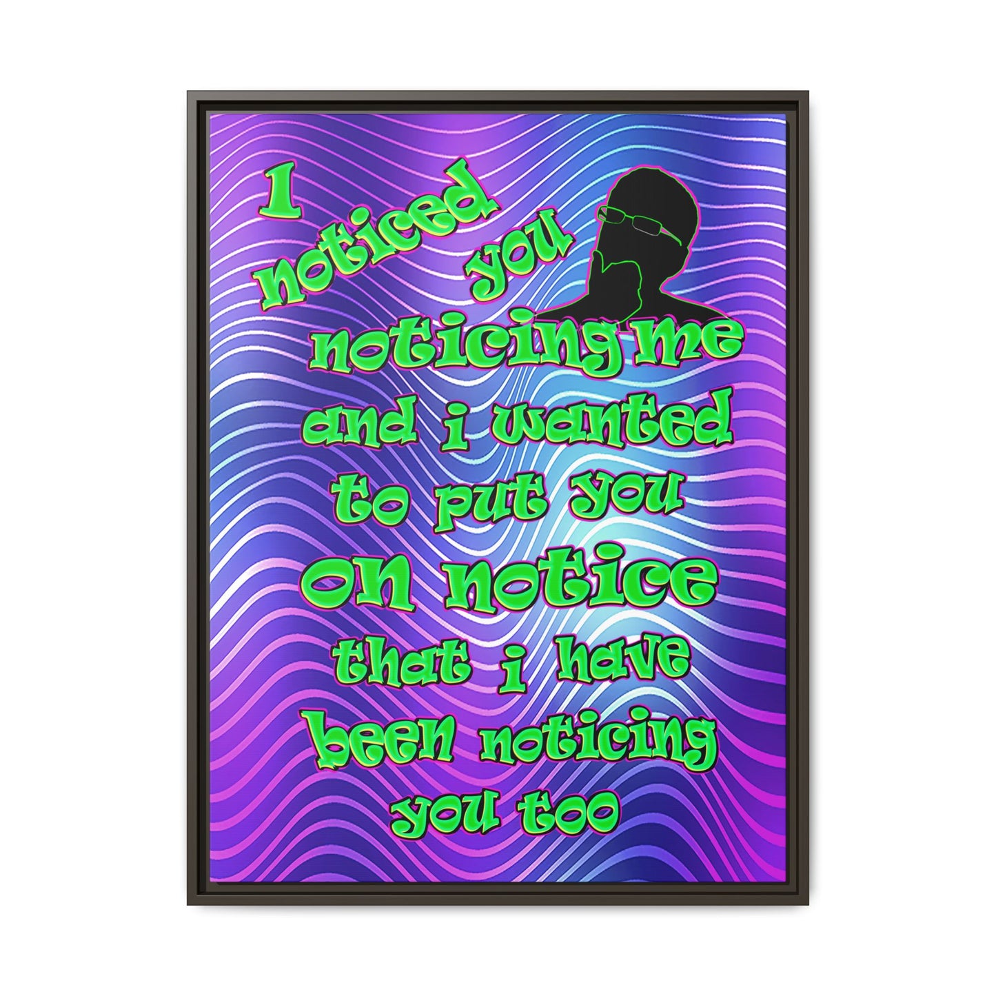 noticed you noticing - framed canvas art (purple wave)