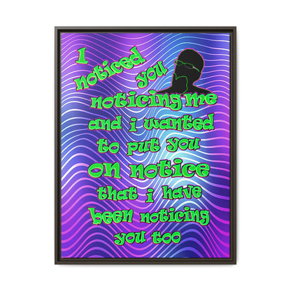 noticed you noticing - framed canvas art (purple wave)