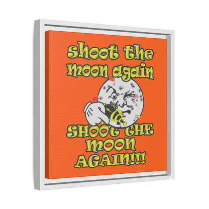 shoot the moon again - framed canvas art (orange)