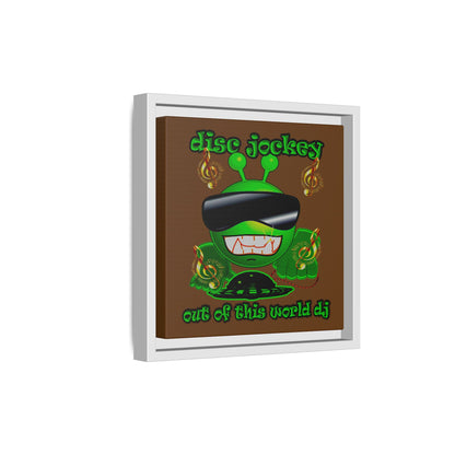 disc jockey - framed canvas art (brown)