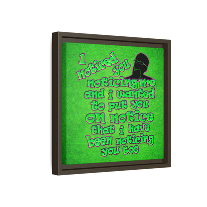 noticed you noticing - framed canvas art (green turf)
