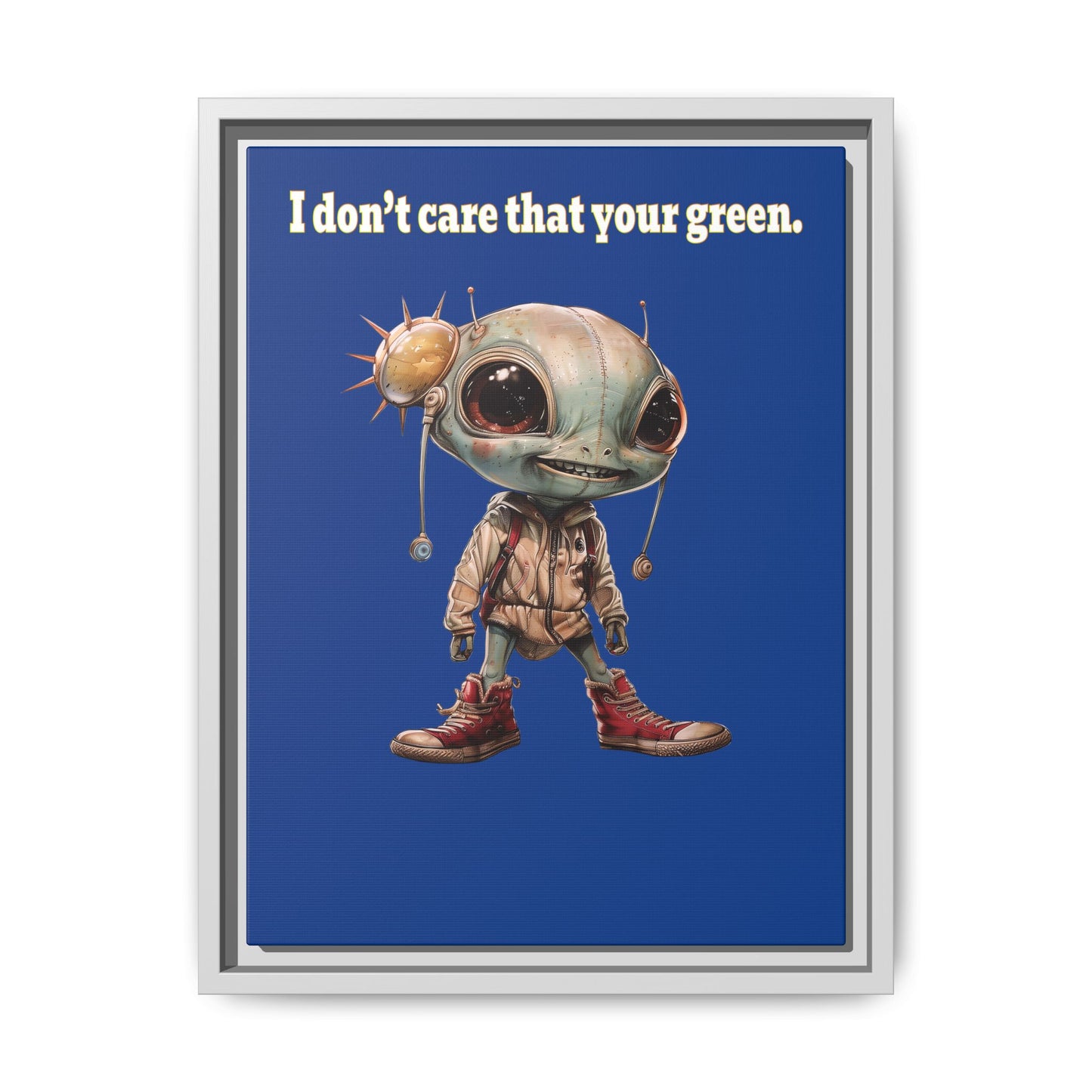 I don't care that your green - framed canvas art (dark blue)