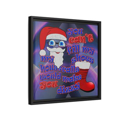 santa's shoes - framed canvas art (grey-pink wave)