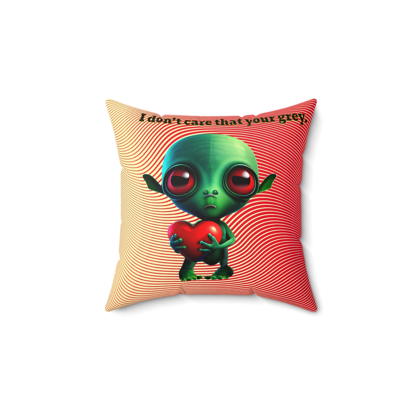 I don't care that your grey - Spun Polyester Square Pillow - (yellow-orange wave)