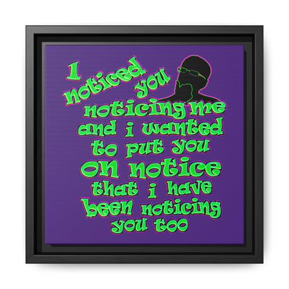 noticed you noticing - framed canvas art (purple)