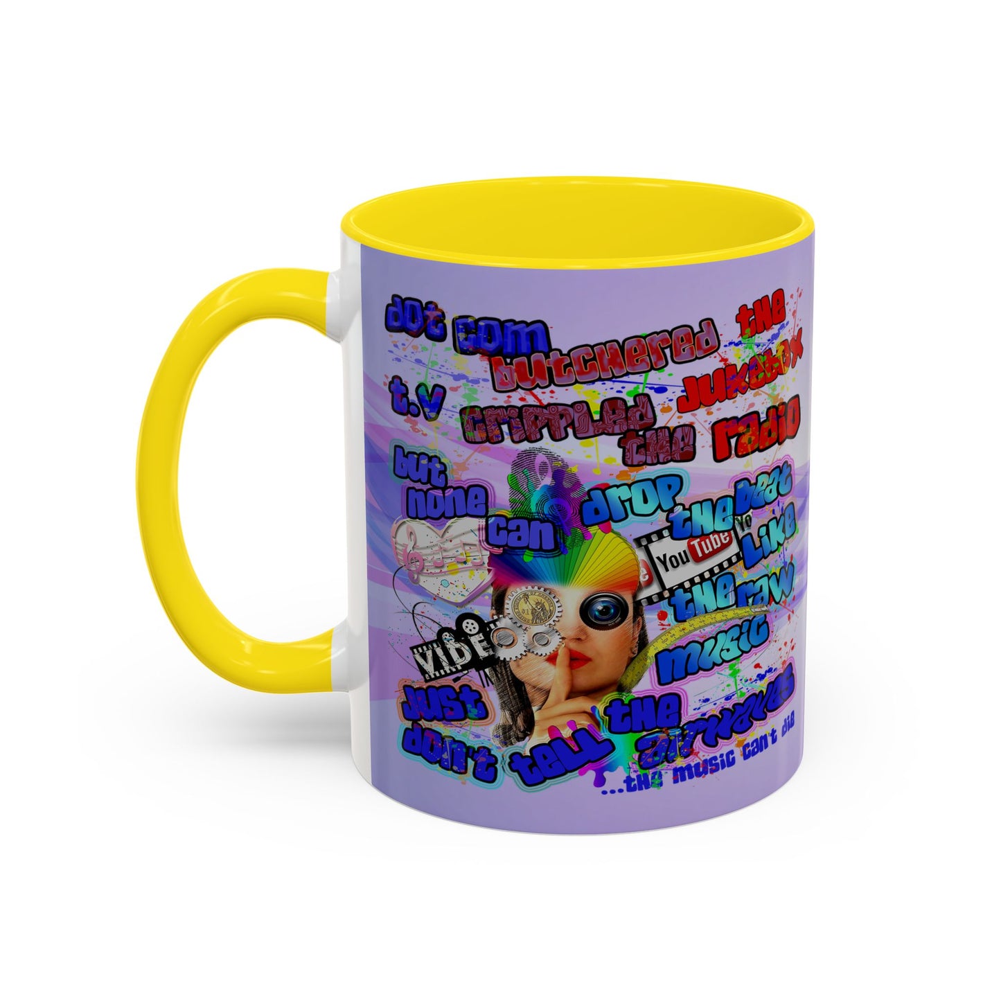 drop the beat - Accent Mug (light blue-pink wave)