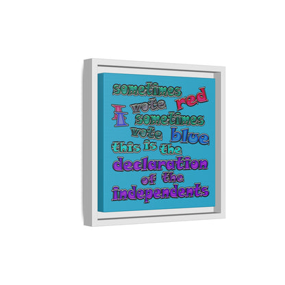 declaration of the independents - framed canvas art (turquoise)