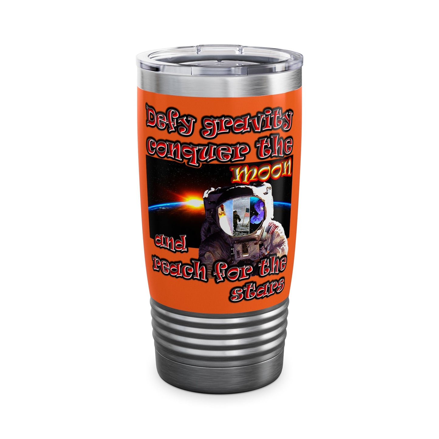 defy conquer reach - Ringneck Tumbler, 20oz (orange)