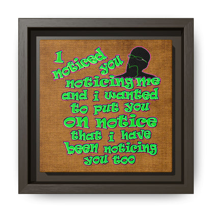 noticed you noticing - framed canvas art (brown papyrus)