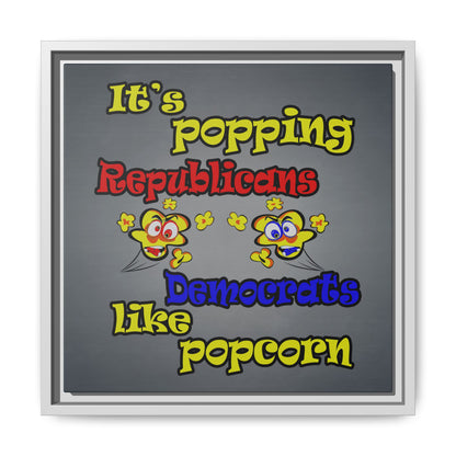popping like popcorn - framed canvas art (grey-light grey)