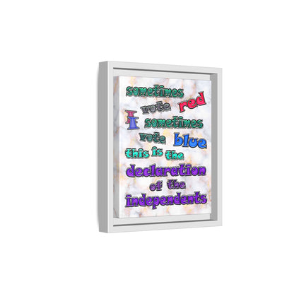declaration of the independents - framed canvas art (white marble)