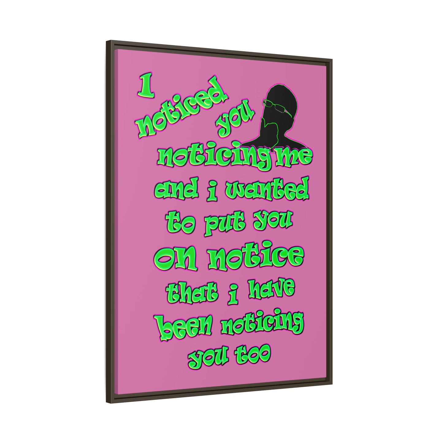 noticed you noticing - framed canvas art (light pink)