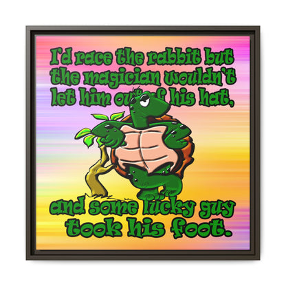 turtle race - framed canvas art (color blur)