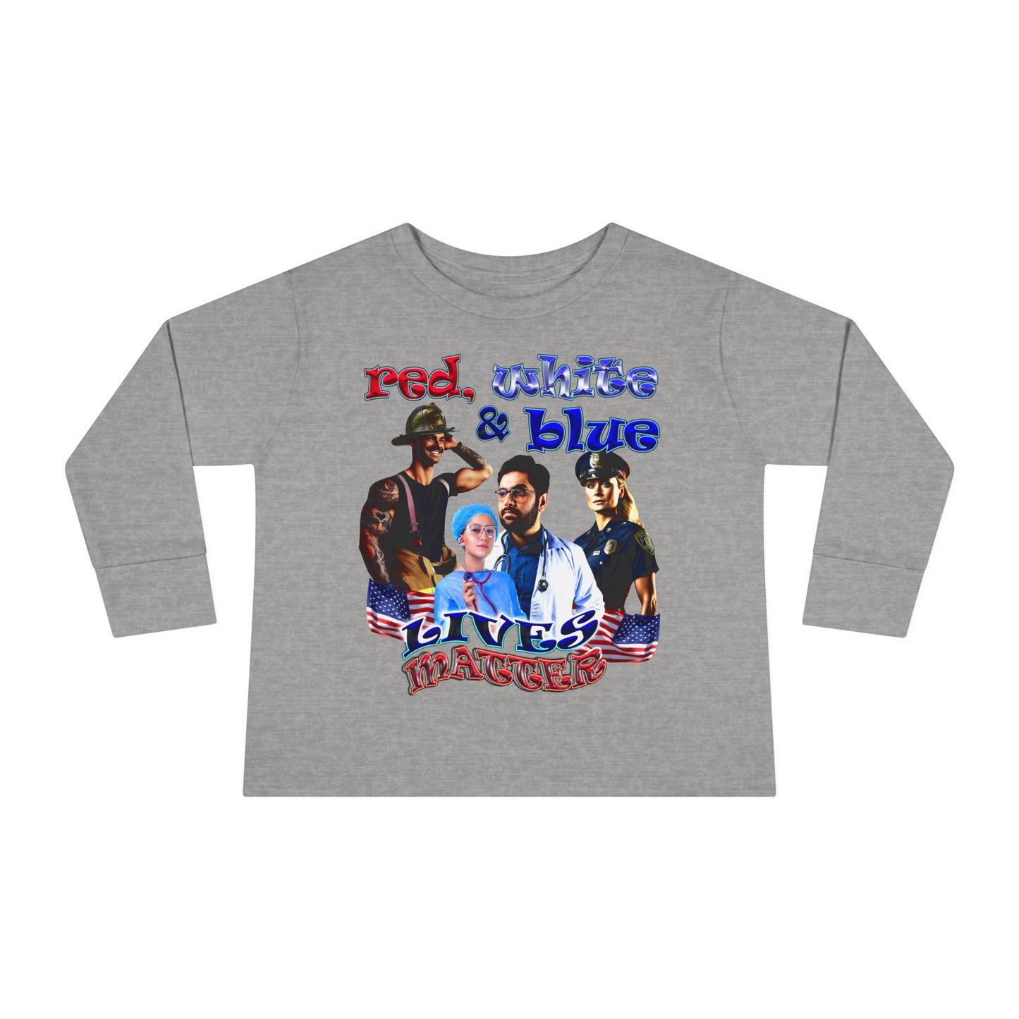 rw&b lives matter - Toddler Long Sleeve Tee