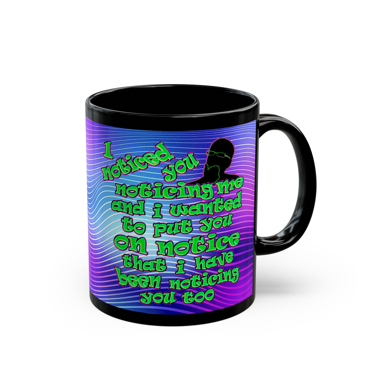 noticed you noticing - Black Mug (purple wave)