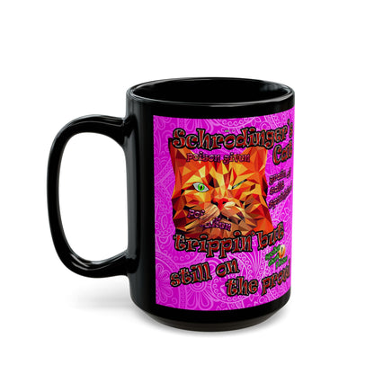 schrodinger's cat - Black Mug (pink swirl)