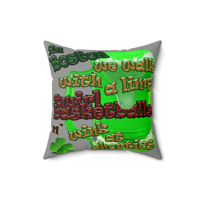celtics logo - Faux Suede Square Pillow - (grey)
