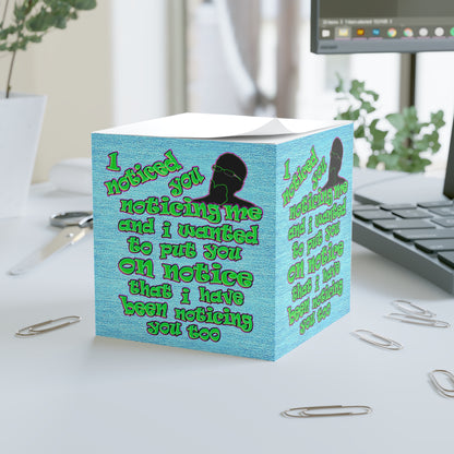 noticed you noticing - note cube (faded blue)