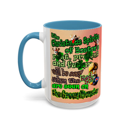 christmas spirits of boston - Accent Mug (yellow-orange wave)