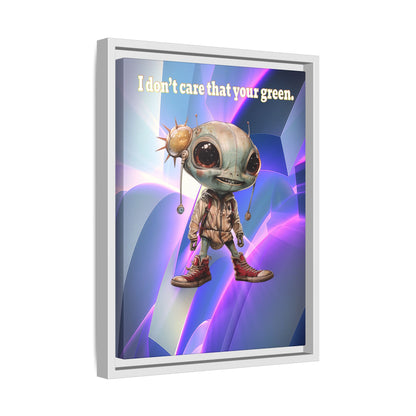 I don't care that your green - framed canvas art (grey-pink wave)