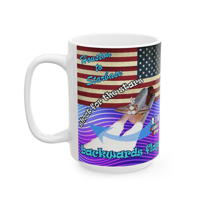 shoot for the stars - White Mug (purple wave)