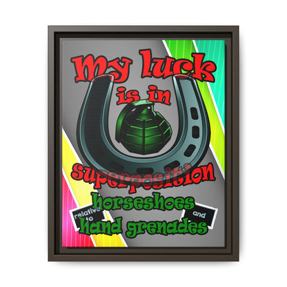 my luck - framed canvas art (rainbow split)