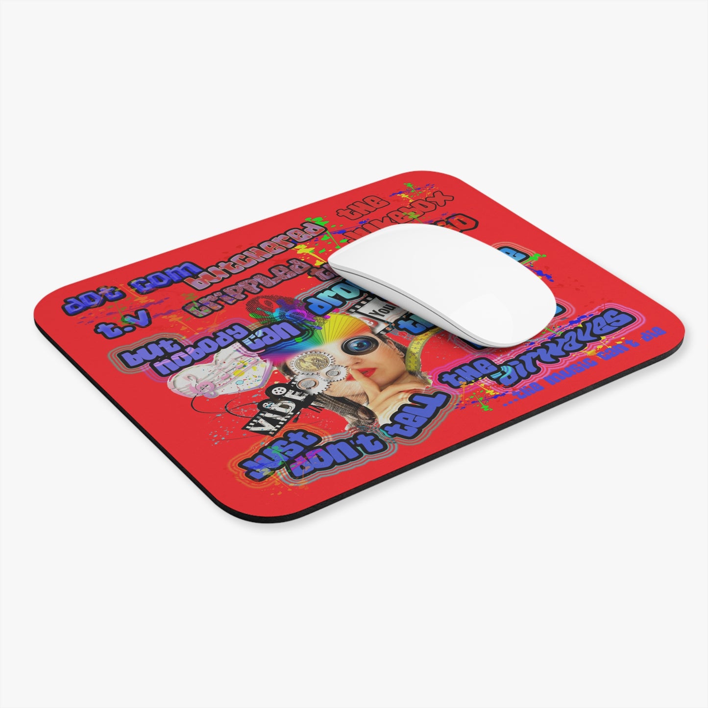 drop the beat - Mouse Pad (Rectangle) (red)