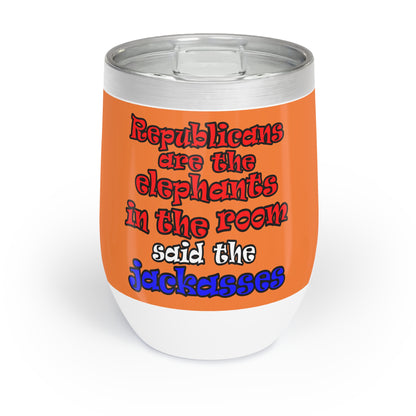 donkeys and elephants - Chill Wine Tumbler (crusta)