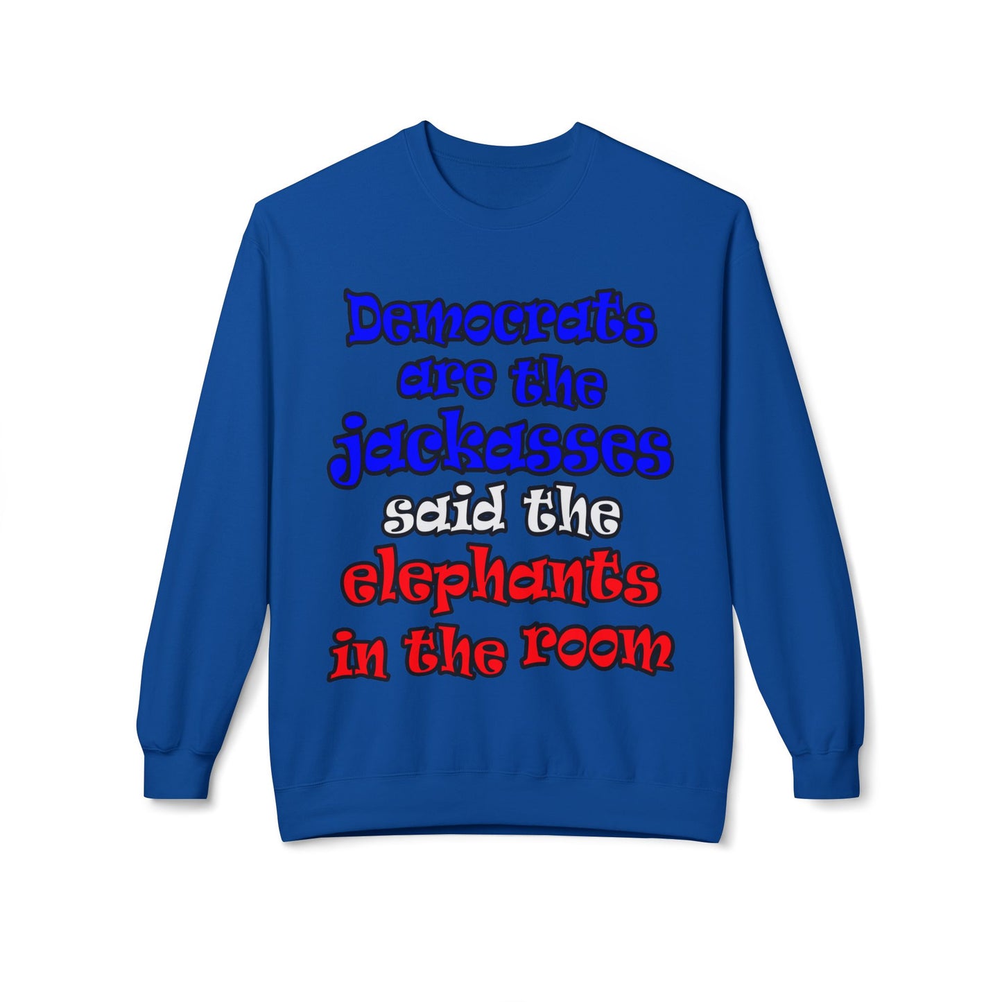 donkeys and elephants - Unisex Midweight Softstyle Fleece Crewneck Sweatshirt