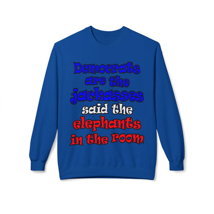 donkeys and elephants - Unisex Midweight Softstyle Fleece Crewneck Sweatshirt