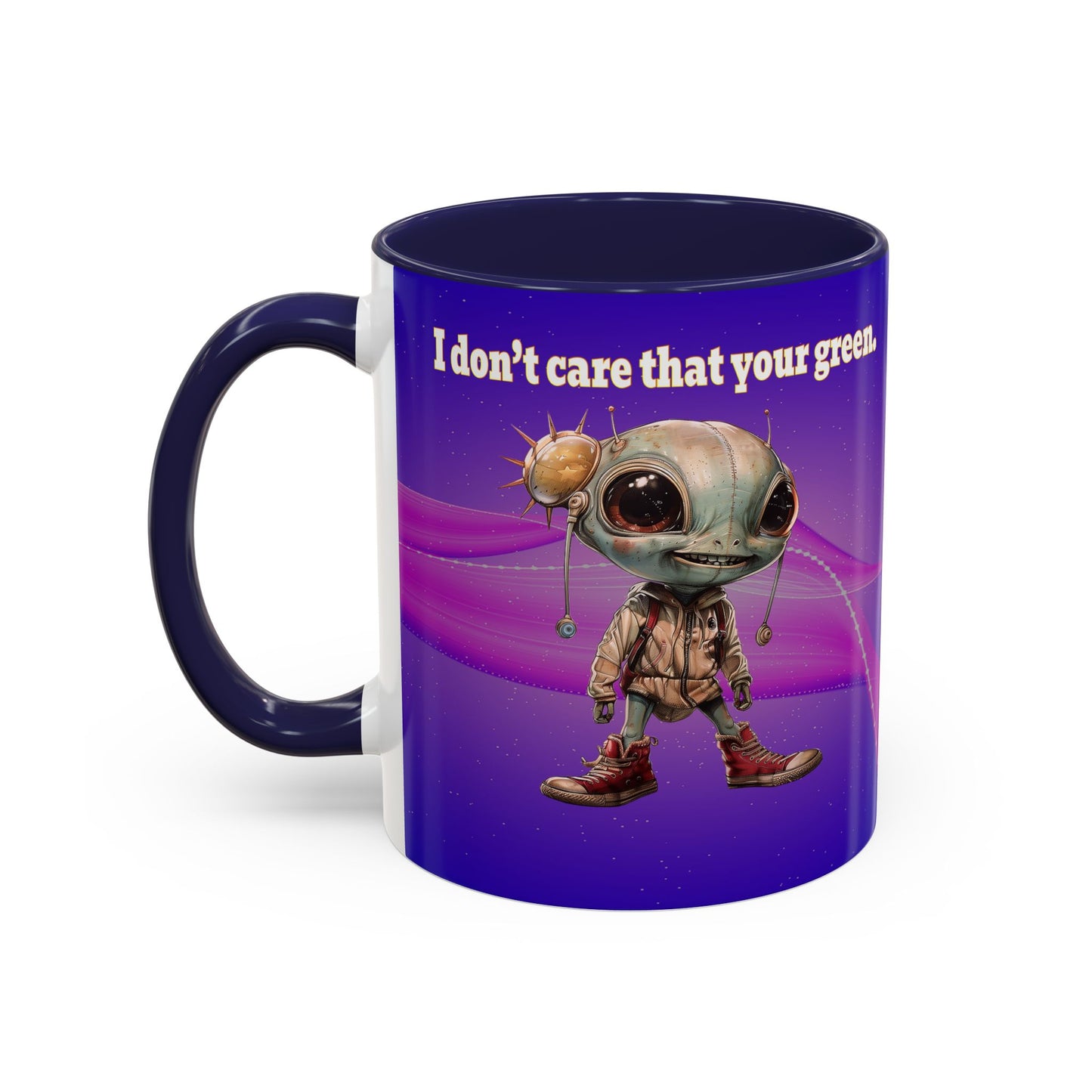 I don't care that your grey - Accent Mug (purple-pink wave)