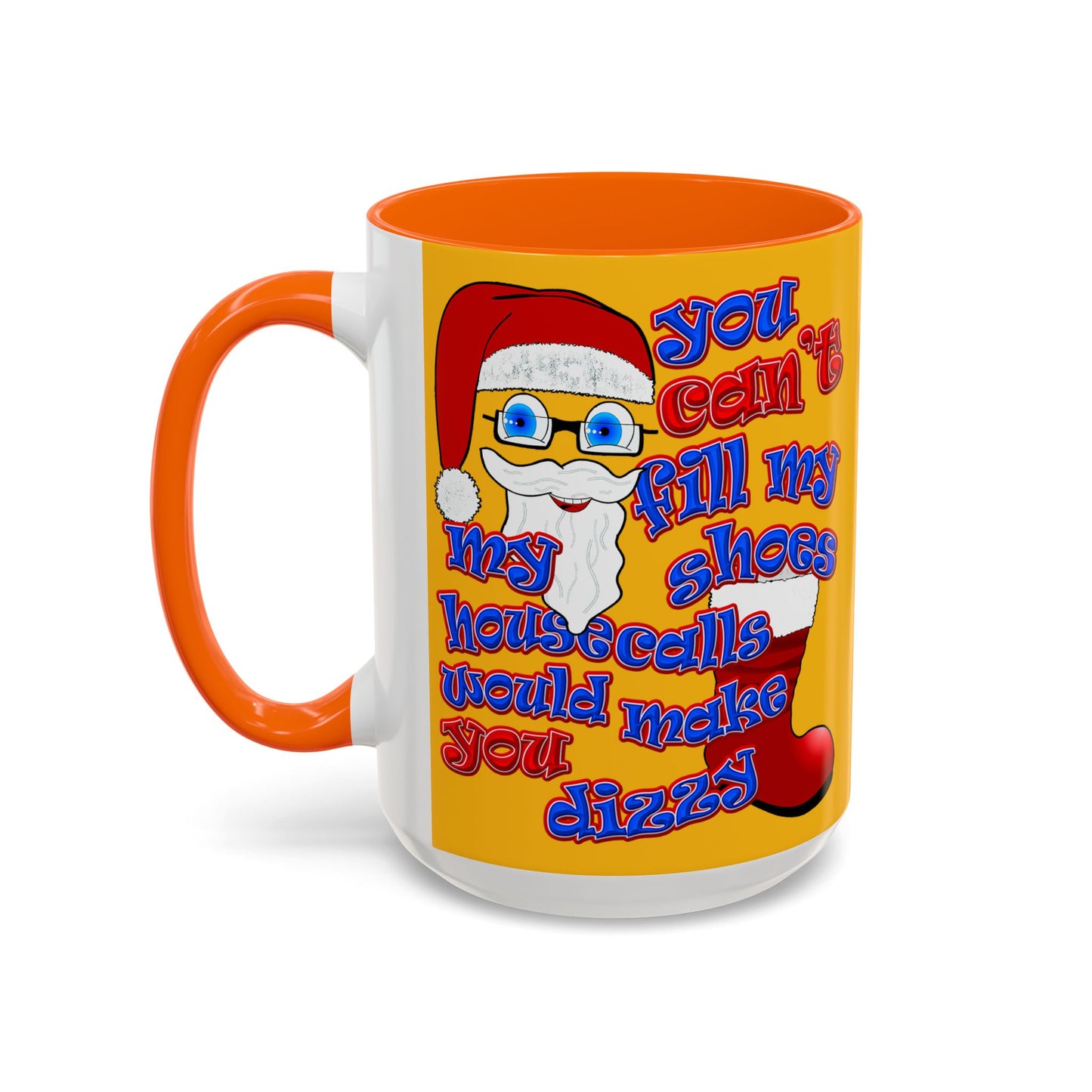 santa's shoes - Accent Mug (yellow)