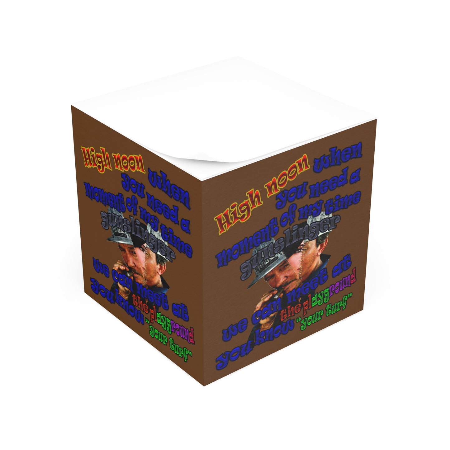 high noon - note cube (brown)