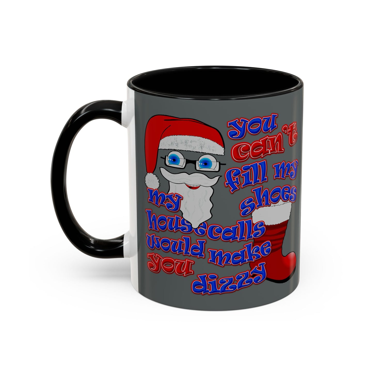 santa's shoes - Accent Mug (dark grey)