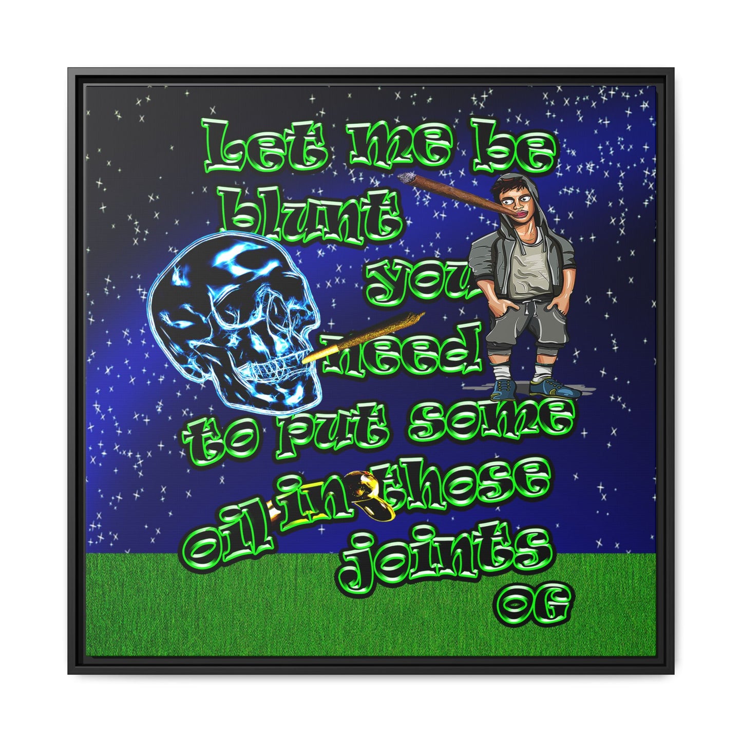 og - framed canvas art ('snoops' background)
