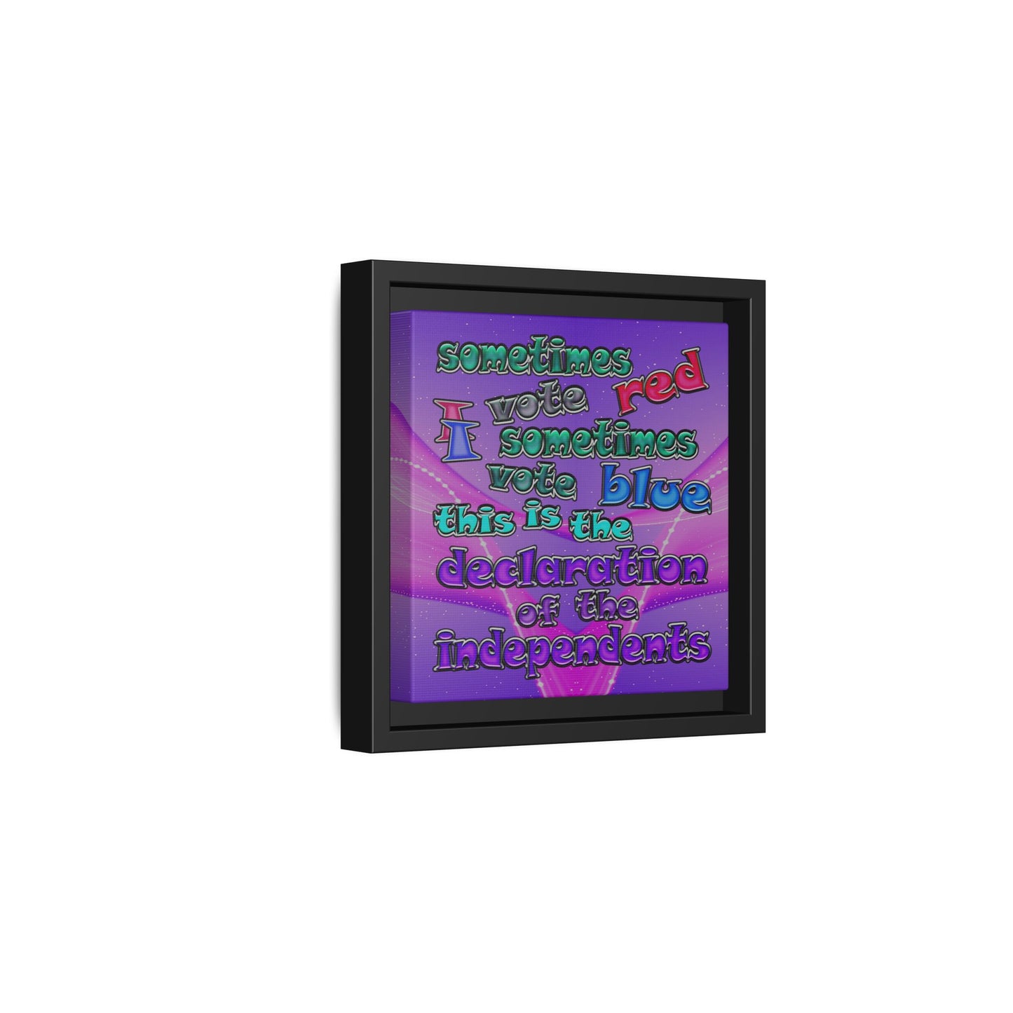 declaration of the independents - framed canvas art (purple-pink wave)