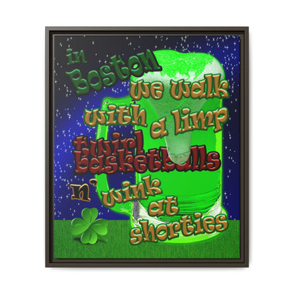 celtics logo - framed canvas art ('snoops' background)