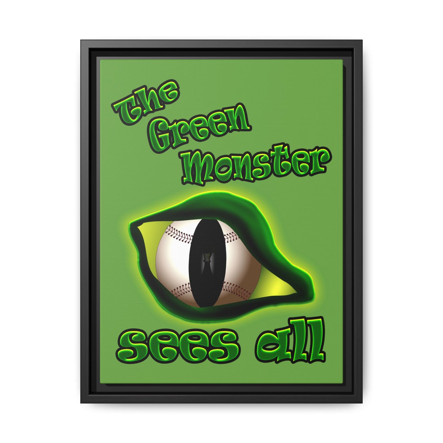 green monster - framed canvas art (green)